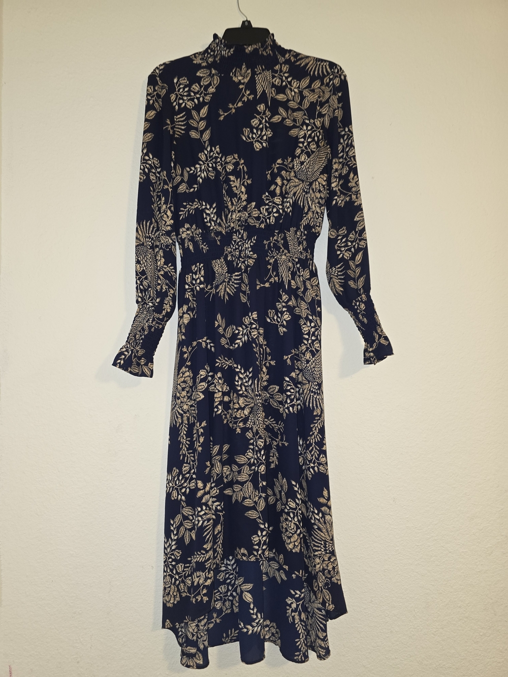 Nanette Lepore Navy and Cream Floral Maxi Dress